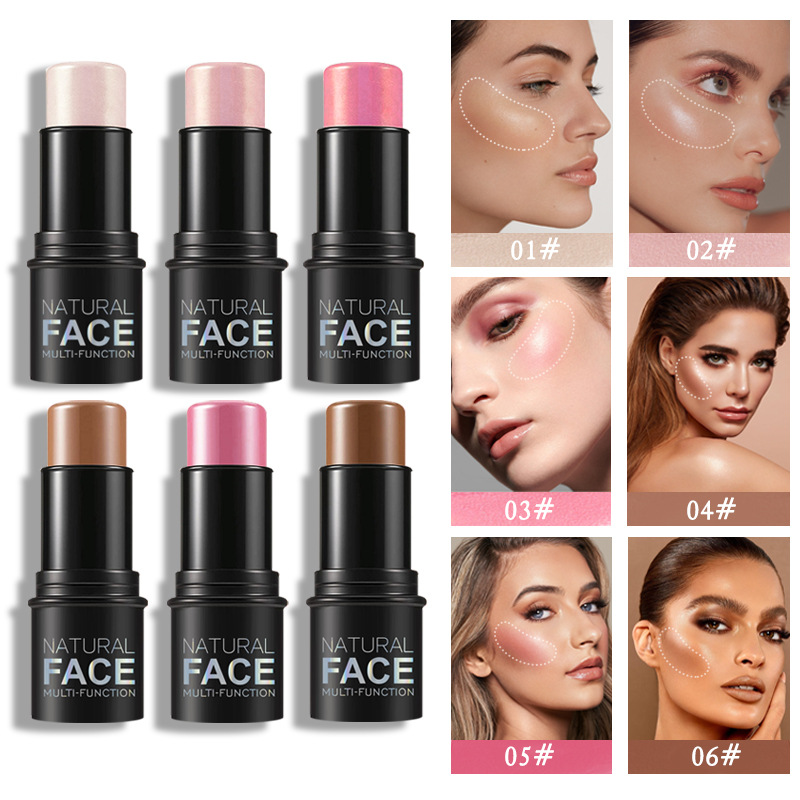 High-gloss makeup stick cross-border contour shadow pen three-dimensional bright lying silkworm facial blush cream multi-functional makeup wholesale