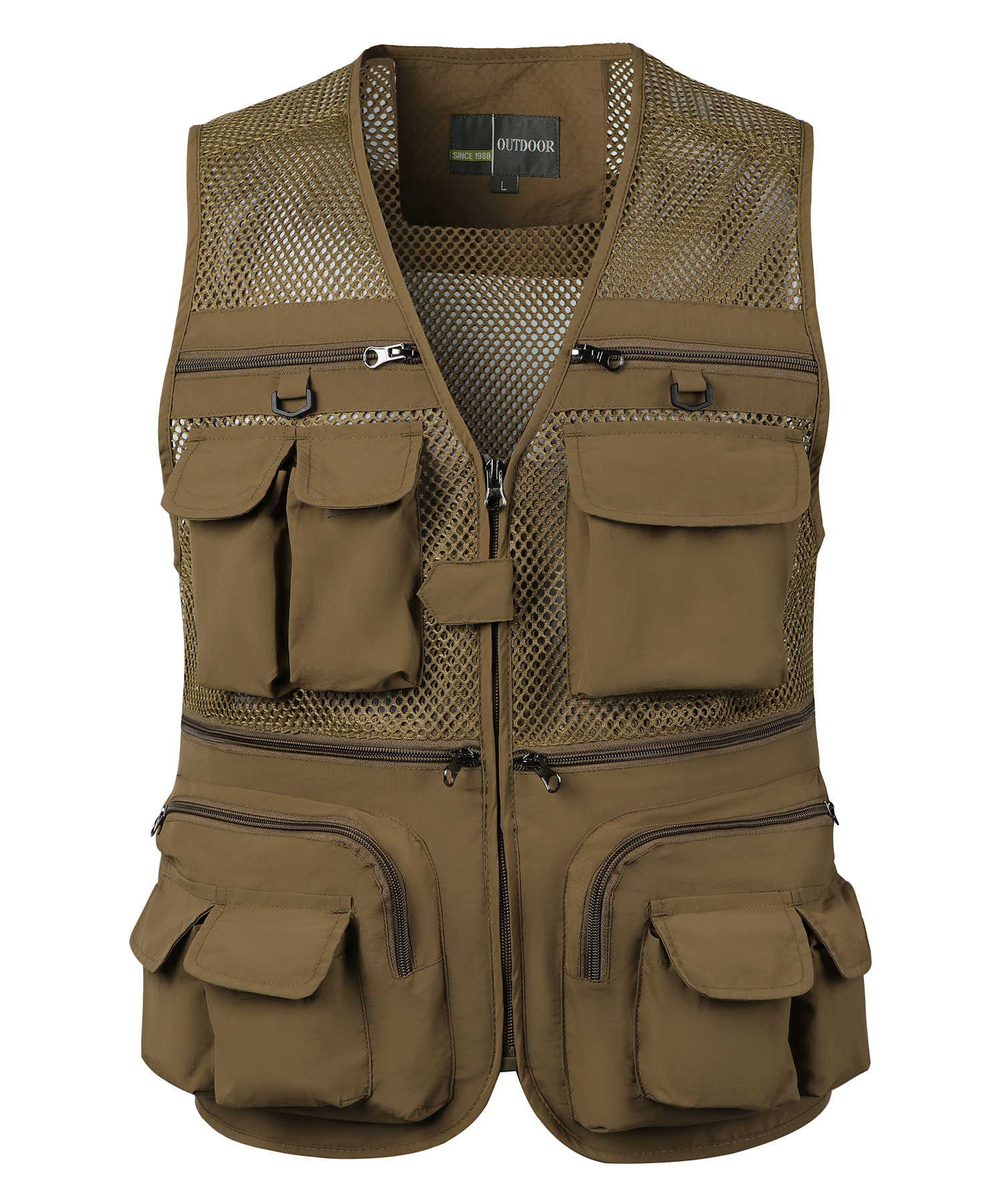 Factory wholesale summer men's vest multi-pocket large size mesh vest AliExpress 65#
