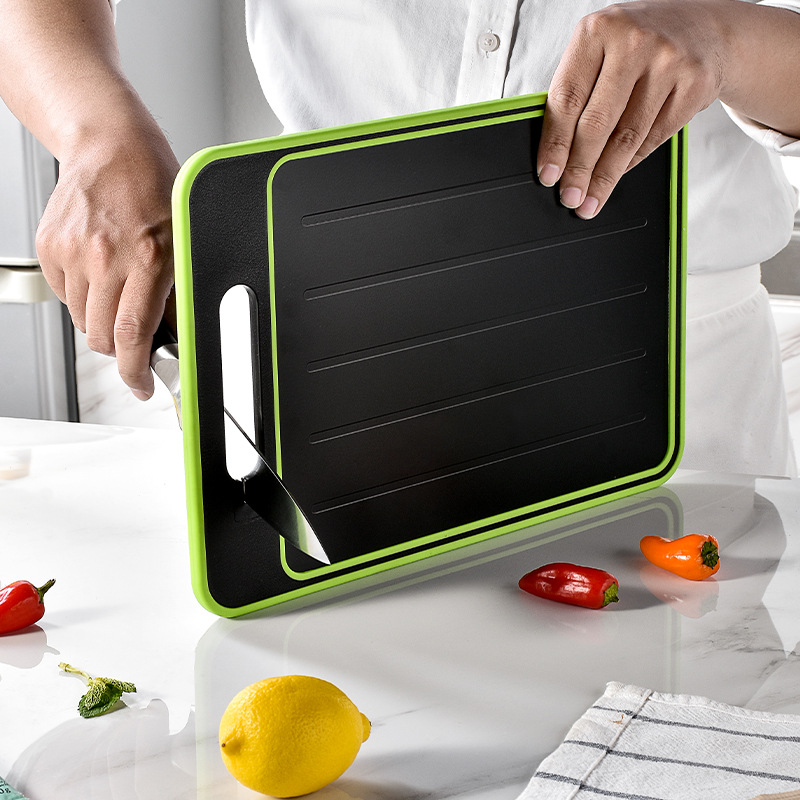 Multifunctional double-sided fast thawing aluminum alloy paint double-sided cutting board with sharpener double-sided grinding cutting board
