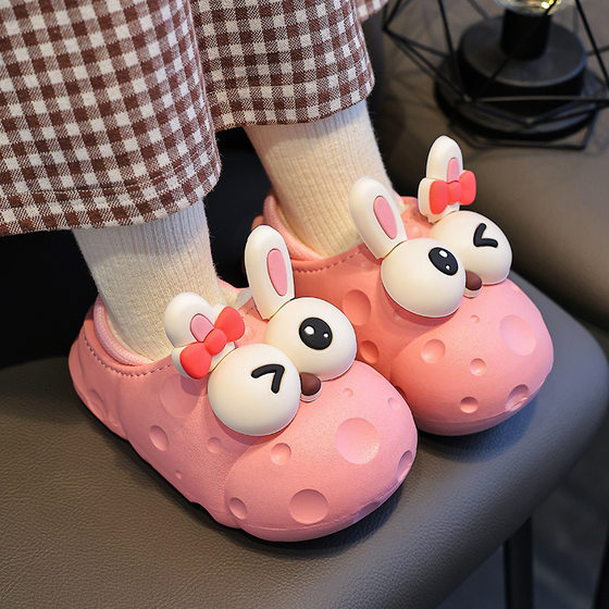 Winter baby cotton slippers for boys and girls infants 1-3 years old 2 indoor non-slip thick bottom warm children's cotton slippers