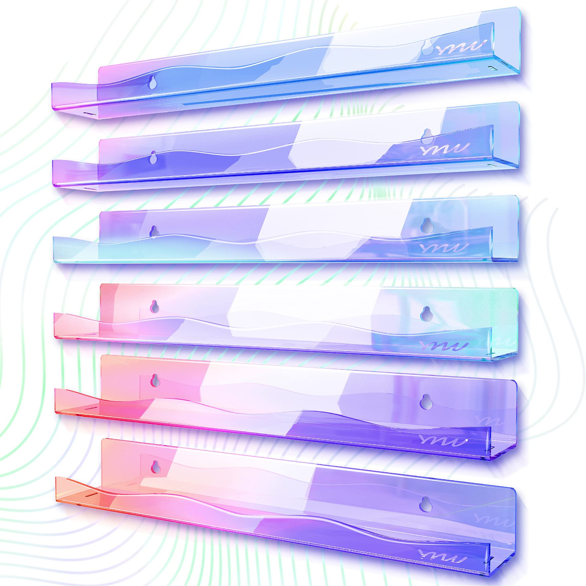 Cross-border Colorful Acrylic Wall Storage Rack Nail Polish Nail Art Display Hand-held Doll Storage Bookshelf Wall Hanging