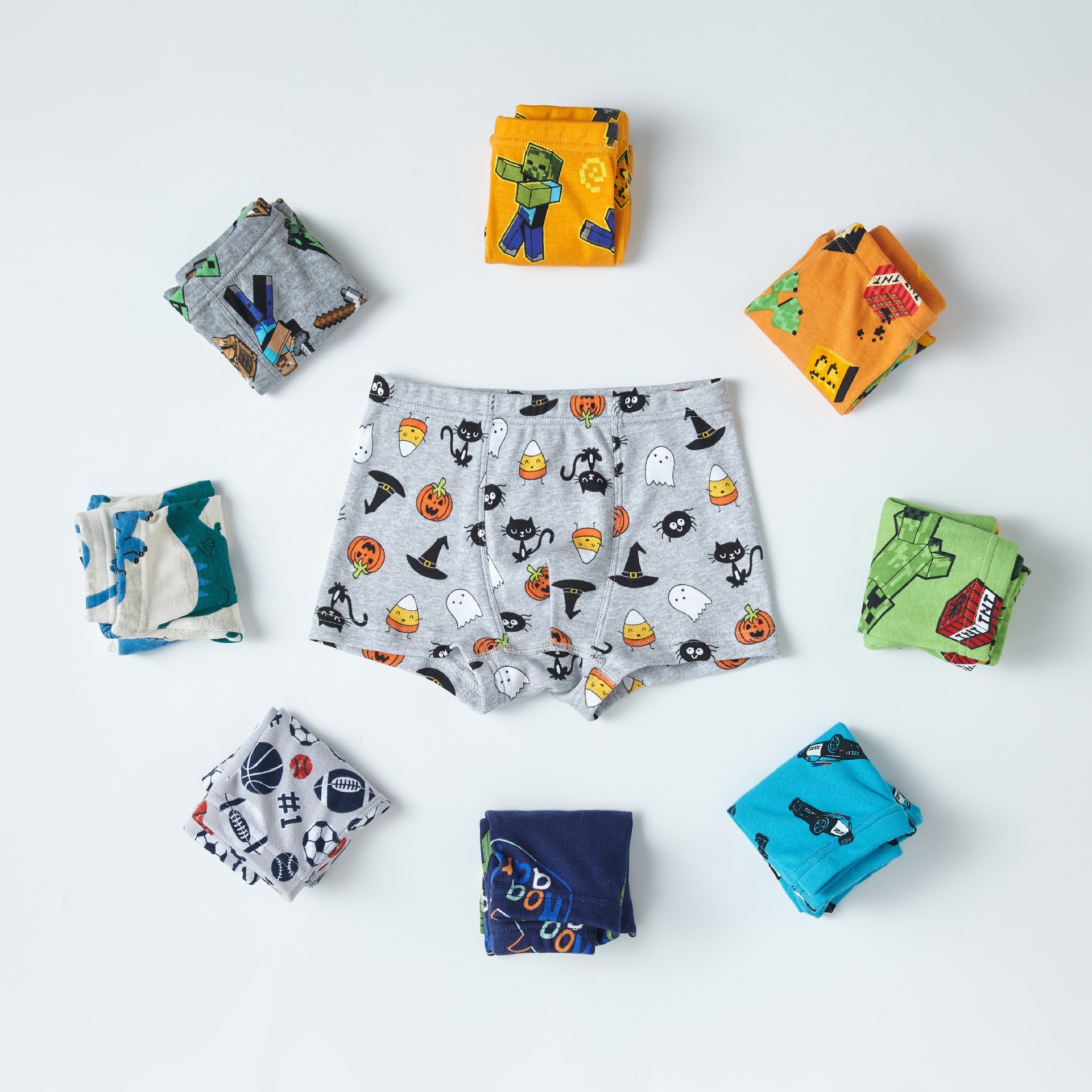 European and American children's underwear boys' rib boxer cotton underwear cartoon dinosaur baby boxer underwear