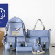 Blue-five-piece set-with twist knot pendant + chain