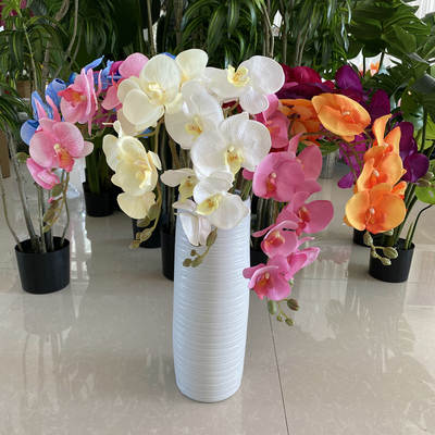 8 Head peach skin velvet phalaenopsis wedding hall with flowers wedding home decoration living room table decoration artificial fake flowers