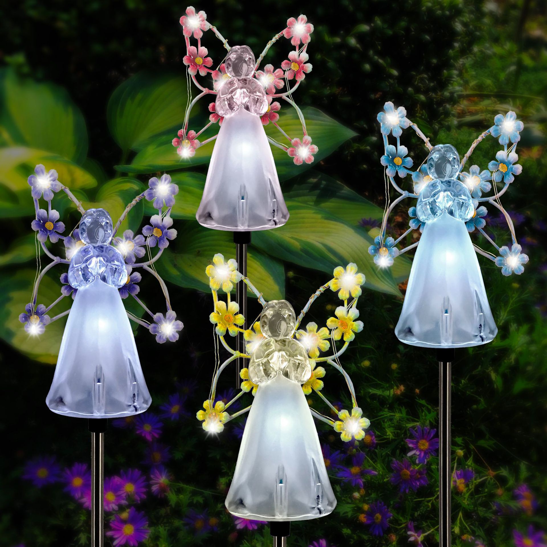 Amazon New Solar Angel Garden Lights Outdoor Decorative Angel Solar Lights Courtyard Garden Lights