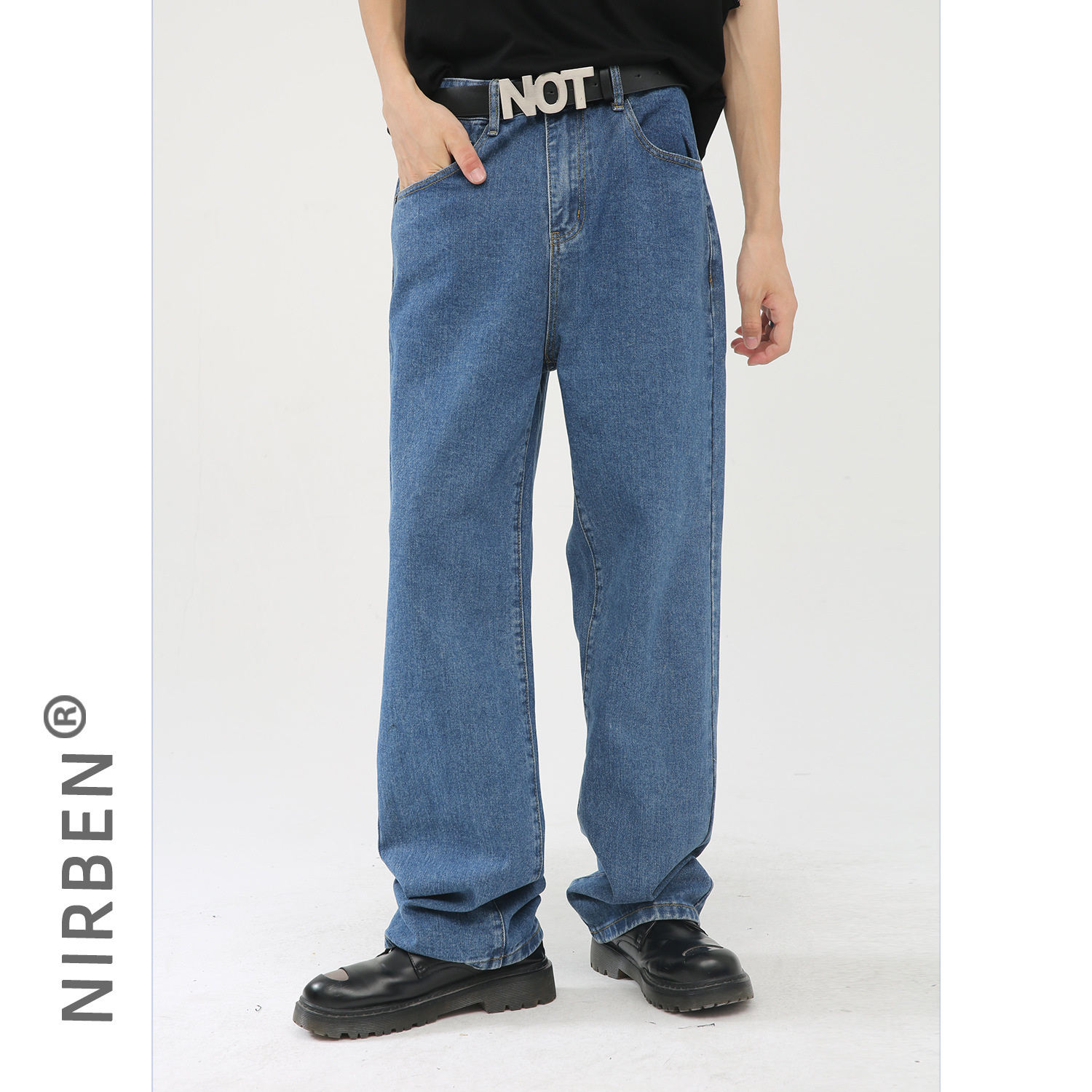nirben Denim | Loose Korean Versatile Slim Washed ins Straight Leg Long Trendy Men's Trendy Pants