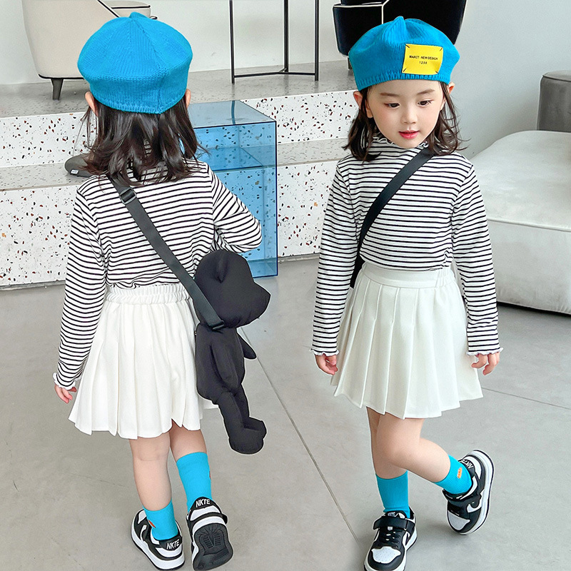 Children's pleated skirt autumn clothing girls' thin skirt baby short skirt children's skirt jk college style spring and autumn culottes