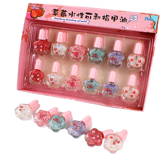 Factory direct cartoon non-toxic nail polish children's peelable water-based nail art suit girls safe tear suit