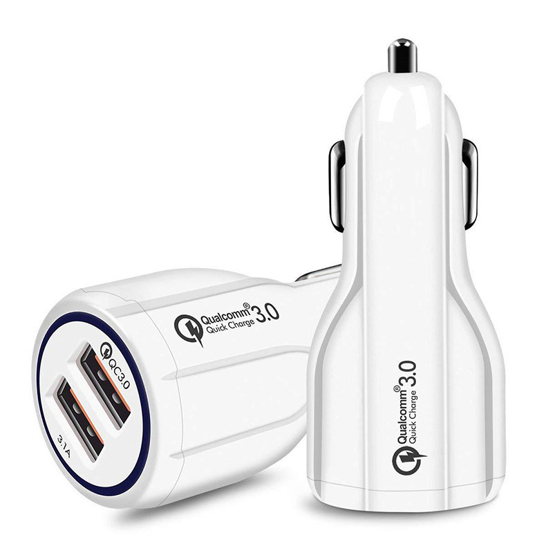Factory wholesale small steel gun car charger QC3.0 car charger dual port USB car charger fast charger car charger