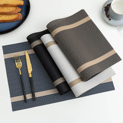 Placemat pvc waterproof and oil-proof Japanese-style heat insulation mat table mat gold silk hotel restaurant cafe cross-border western-style mat