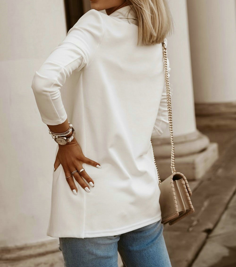 W6906 European and American fashion women's autumn and winter casual solid color suit jacket