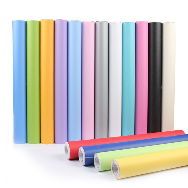 Thickened self-adhesive simple solid color wallpaper kindergarten children's room wallpaper decoration renovation waterproof moisture-proof wall stickers wholesale