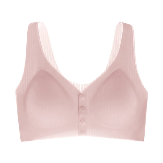 Mom's Underwear Summer Thin Women's Front Buckle Bra Push-Up Seamless Rim-Free Vest-Style Middle-Aged Women's Bra