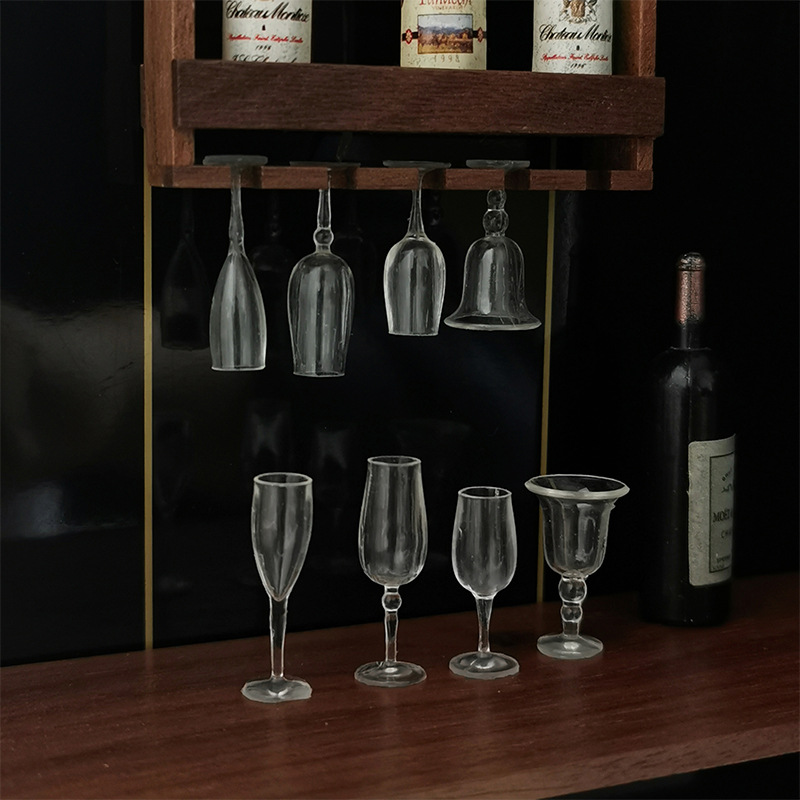 52Dollhouse miniature food play scene model doll house accessories mini wine glass model D337