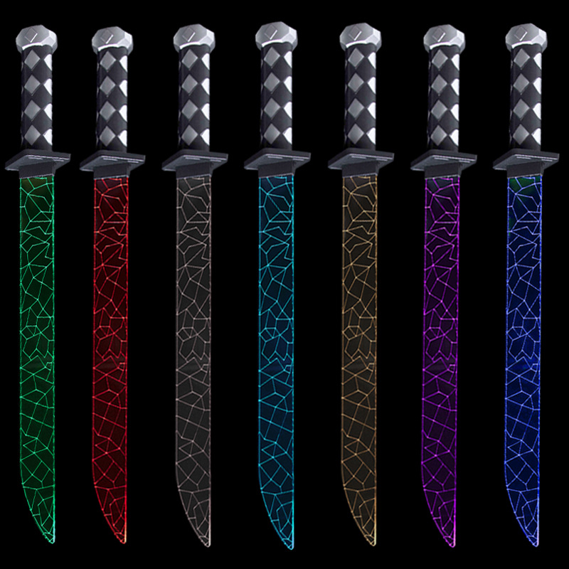 Cross-border samurai luminous sword seven-color acrylic crack Katana long with sheath cos performance training sword