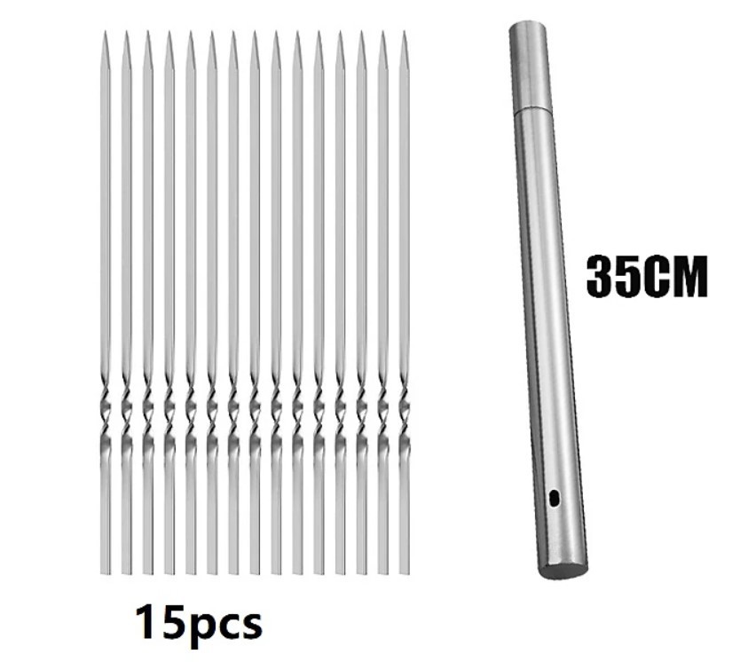Stainless steel barbecue stick flat stick outdoor barbecue steel stick barbecue stick lamb string stick barbecue skewers