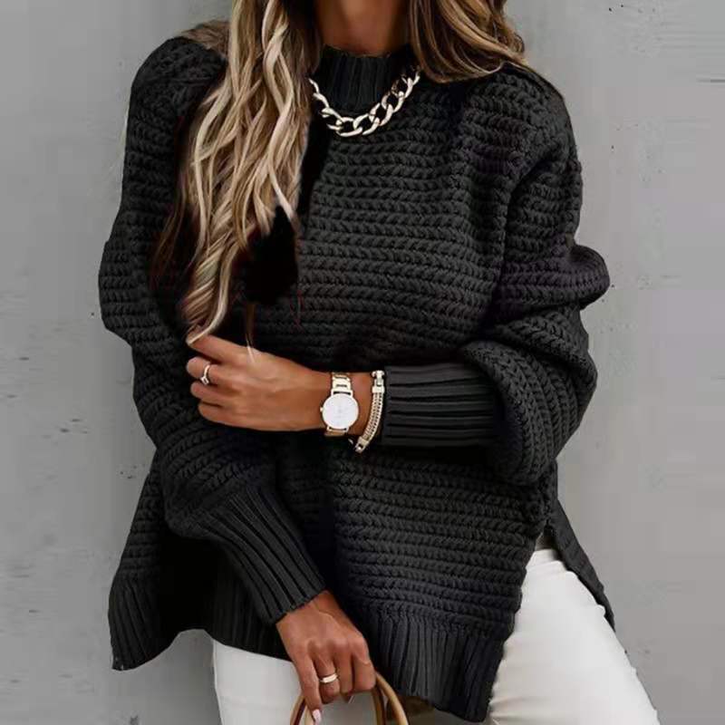 Lazy Style Loose Pullover Knitted Sweater_voghion.com