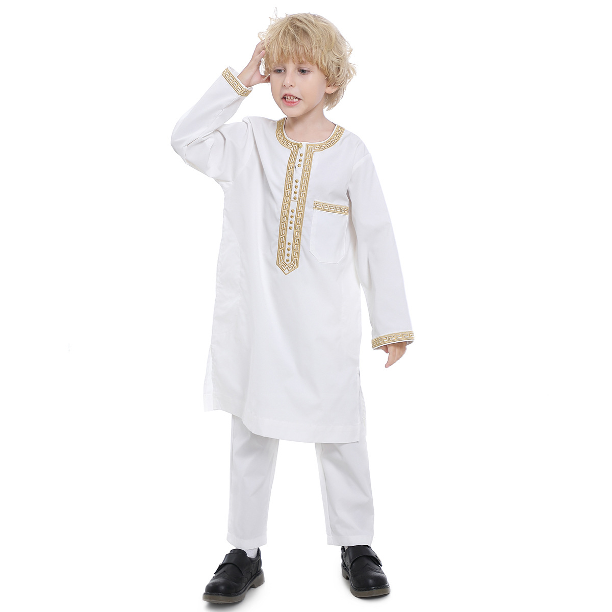 Spot Middle East Teen Boy Embroidered Robe Set, TH878