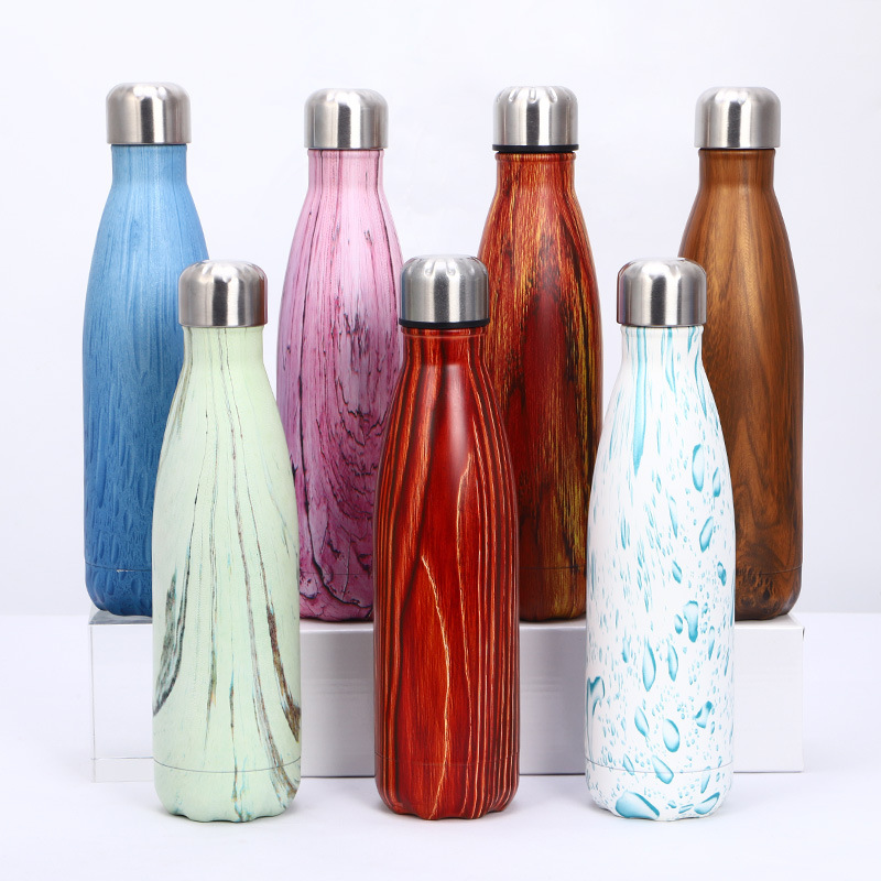 Cross-border exclusive Coke bottle stainless steel thermos bullet sports kettle gift LOGO lettering champagne glass