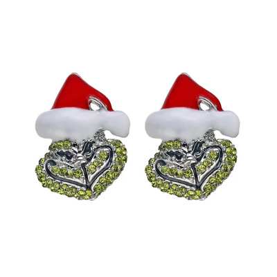 Amazon Hot Santa Enamel Earrings 925 Personality Fashion Hip Hop Earrings Jewelry Wholesale