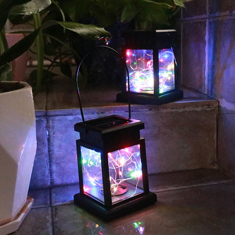Solar retro palace lights copper wire lights atmosphere landscape hanging lights outdoor LED decorative lights courtyard stars candle lights