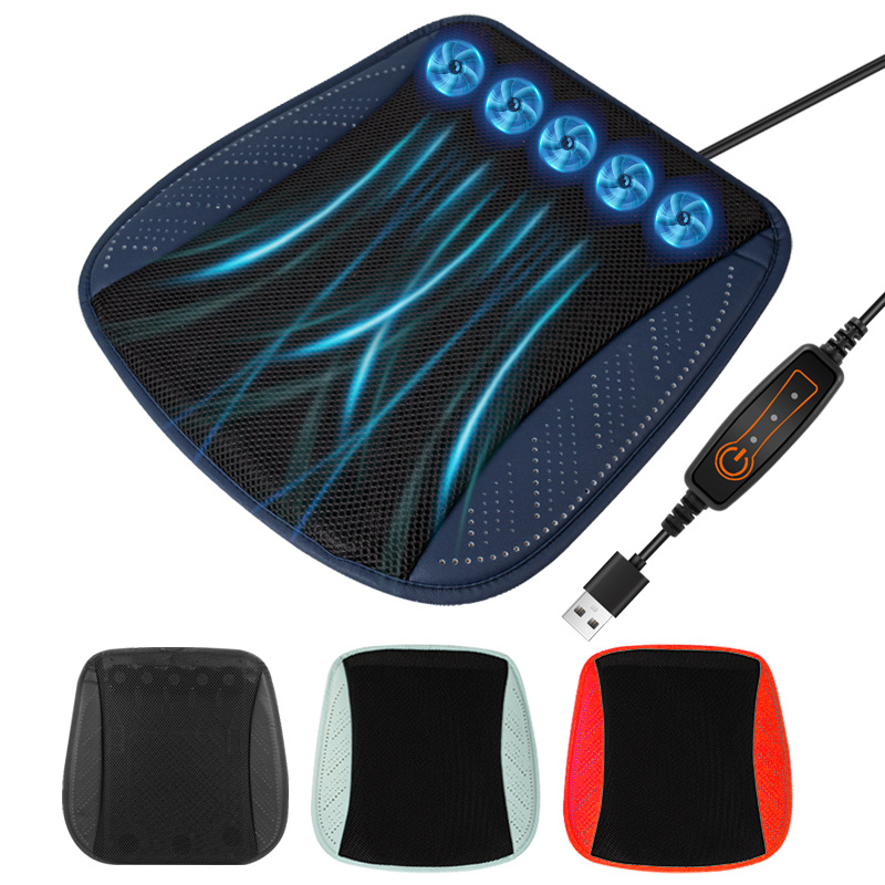 Car seat cushion multi-function dual-use home car seat cushion with USB fan cool and cool ventilated and breathable cooling cushion in summer