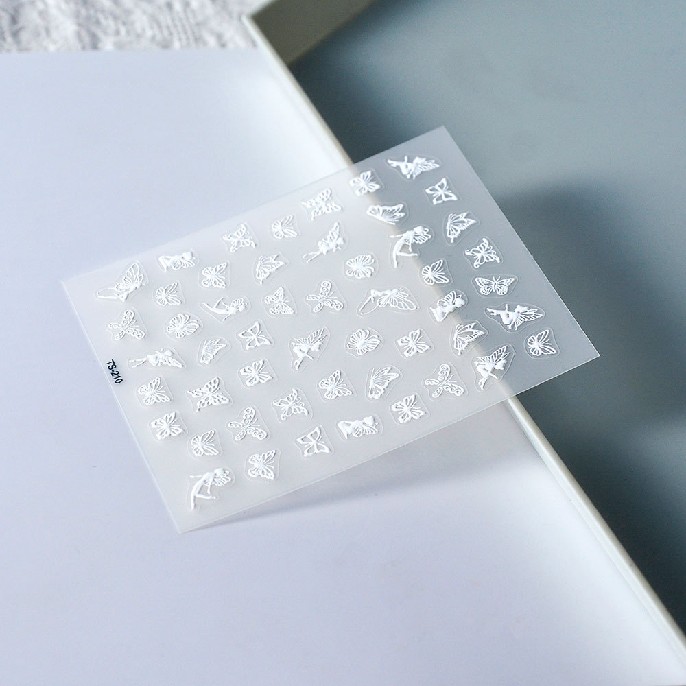 New Gypsum Elf Nail Sticker 5D Minimalist diy Wear Armor Decorative Sticker Graffiti Nail Sticker Relief Wholesale