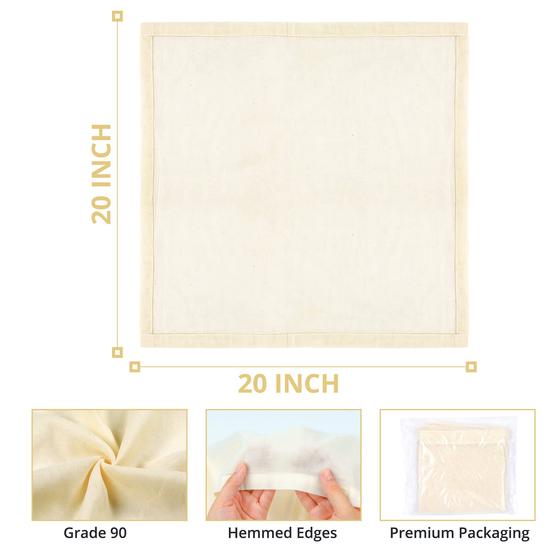Amazon cross-border cheesecloth cheese cloth natural color unbleached square filter gauze 20*20 inches