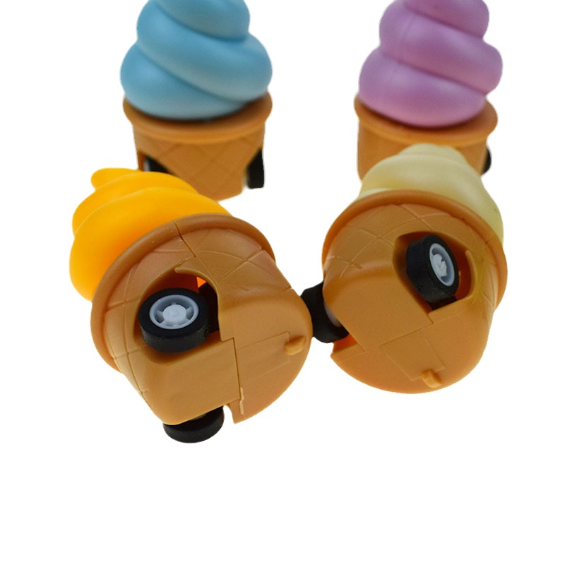 Creative food play mini will run ice cream back car twist egg novelty toy cone car
