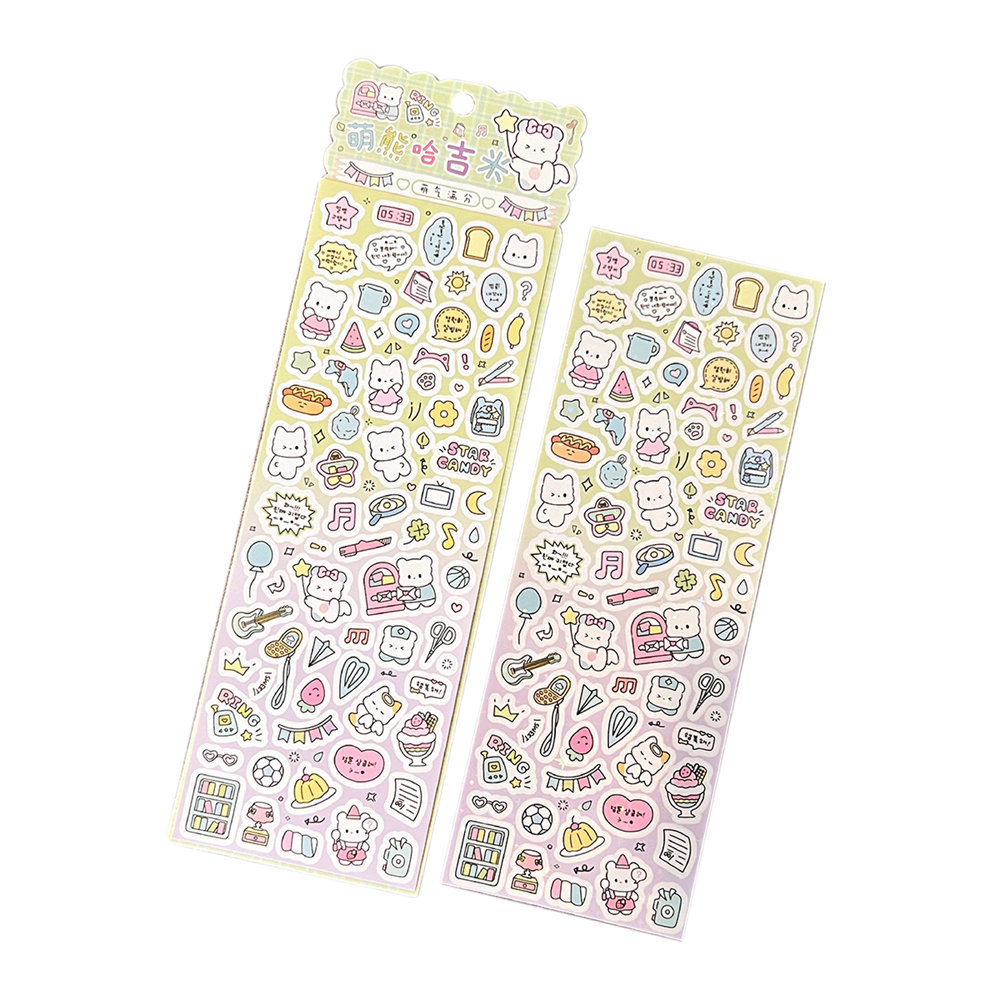 Korean ins creative small stickers goo card stickers children goo plate hand book DIY stickers cute material stickers wholesale