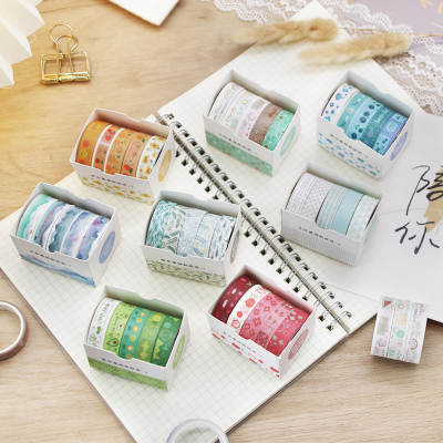 Mori watercolor and paper tape set 5 involved in creative geometric pattern Basic students diy stationery hand account tape