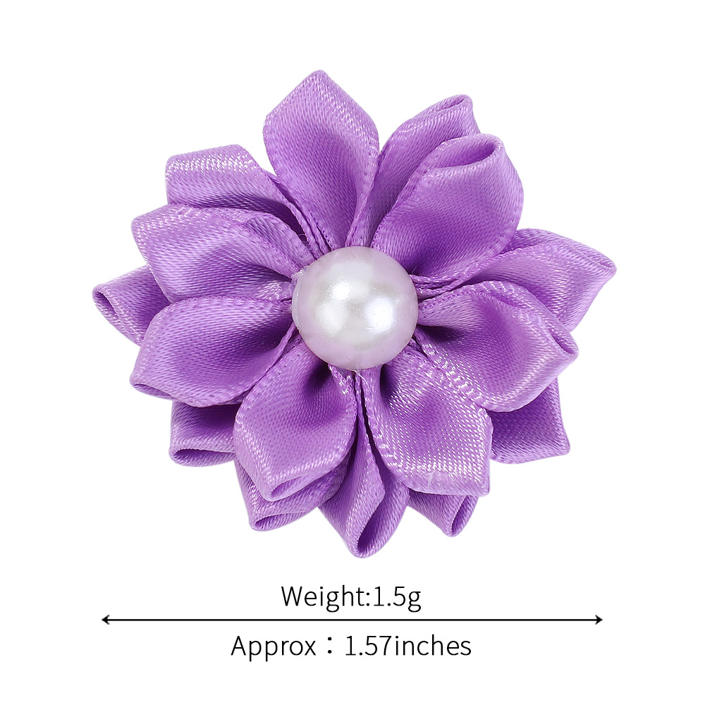 Amazon new 1.6 inch children's flower simulation bead rubber band ponytail hair ring petal hair rope 4018