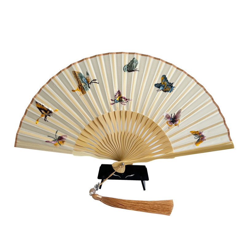 [wholesale ordering] Suzhou embroidery folding fan embroidery fan folding fan antique female fan Chinese fan craft gift fan