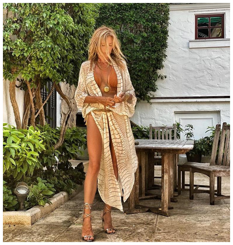 Cross-border Foreign Trade Independent Station New 2021 Summer Printed Large Size Sunscreen Beach Loose Vacation Chiffon Cardigan for Women