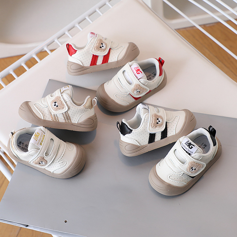 Baby toddler shoes 2024 spring new baby shoes baby shoes autumn children's shoes Children's bear embroidery cross-border