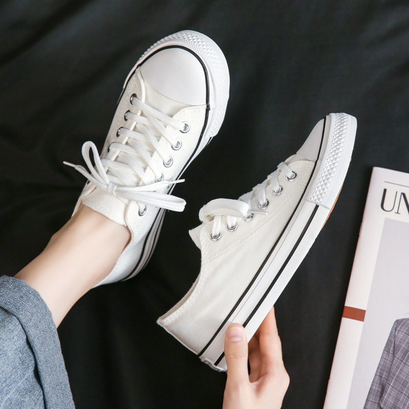Korean-style low-top canvas shoes for men and women lovers shoes trendy shoes casual students retro lace-up low-top board shoes for students