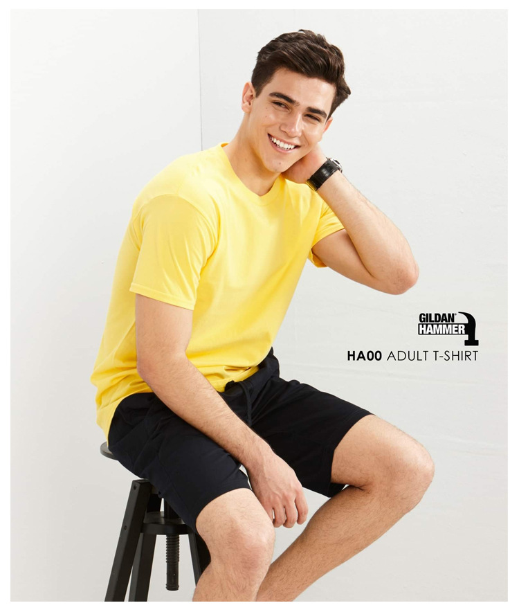 GILDAN GILDAN HA00 hammer 210g solid color cotton round neck T-shirt short sleeve blank T-shirt printed wholesale