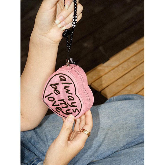 Heart-shaped cake mini jewelry box vintage Denim portable ring jewelry storage travel gift