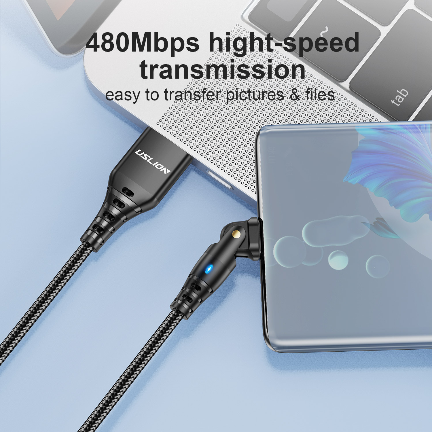 Fast charging 180-degree elbow data line 3A Android phone Typec multifunctional Universal line usb lengthened 2 m flash charging