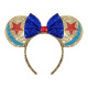 Champagne headband blue bow