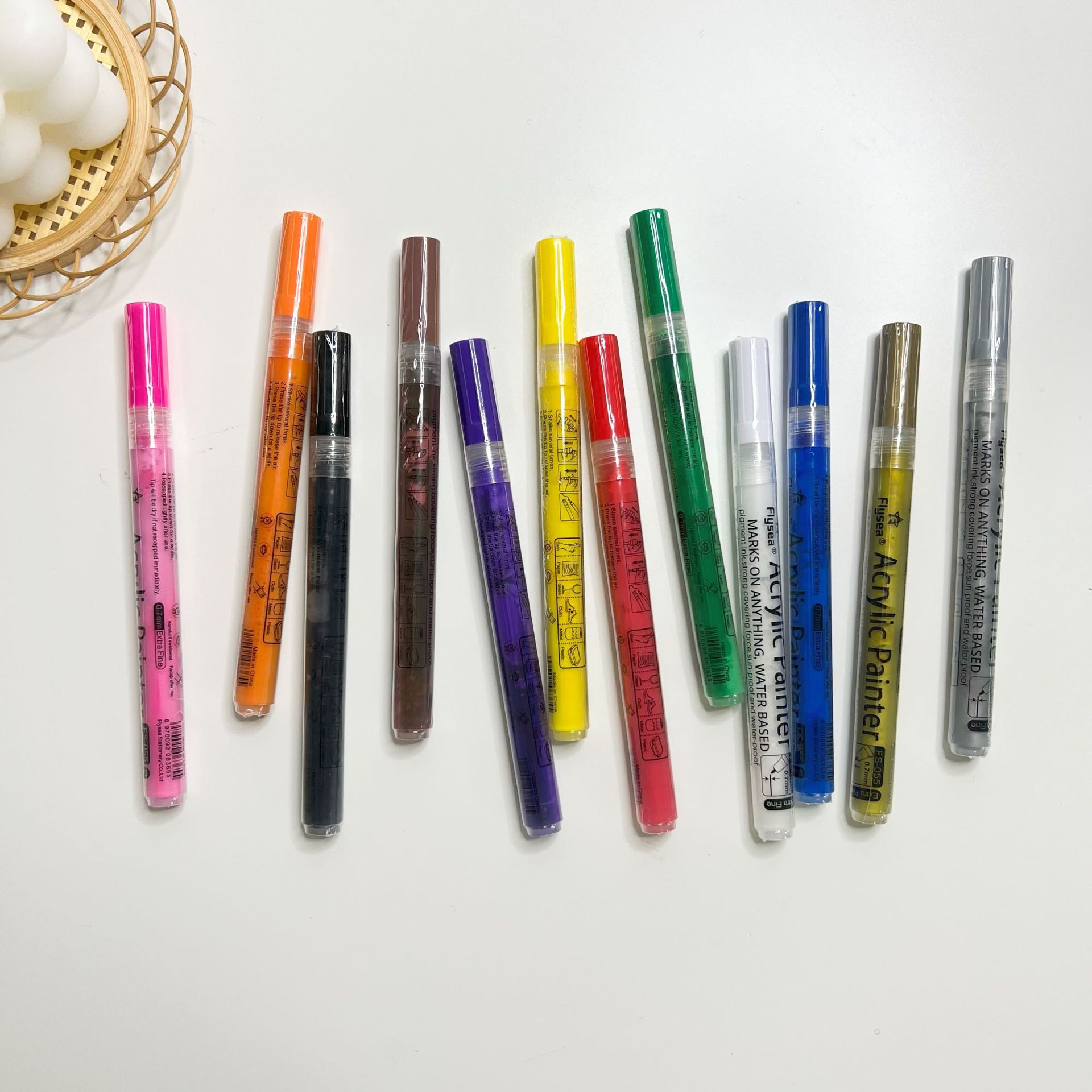 Star goo card decoration color white paint pen marker pen marker pen photo album Hand account pen acrylic pen thin head