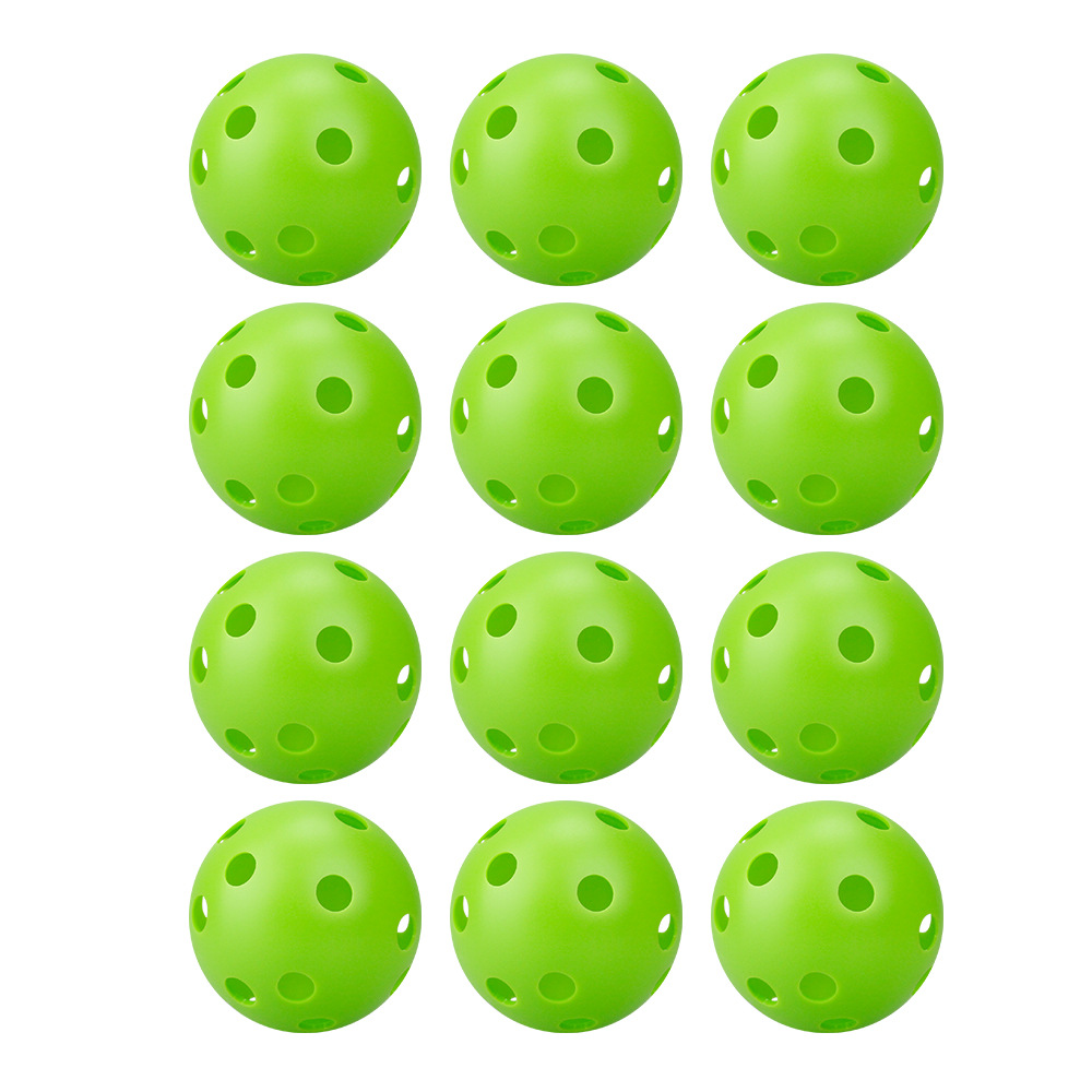 72mm practice baseball 26 holes 17g green hard plastic PE blown hole hole ball Wei float floor ball