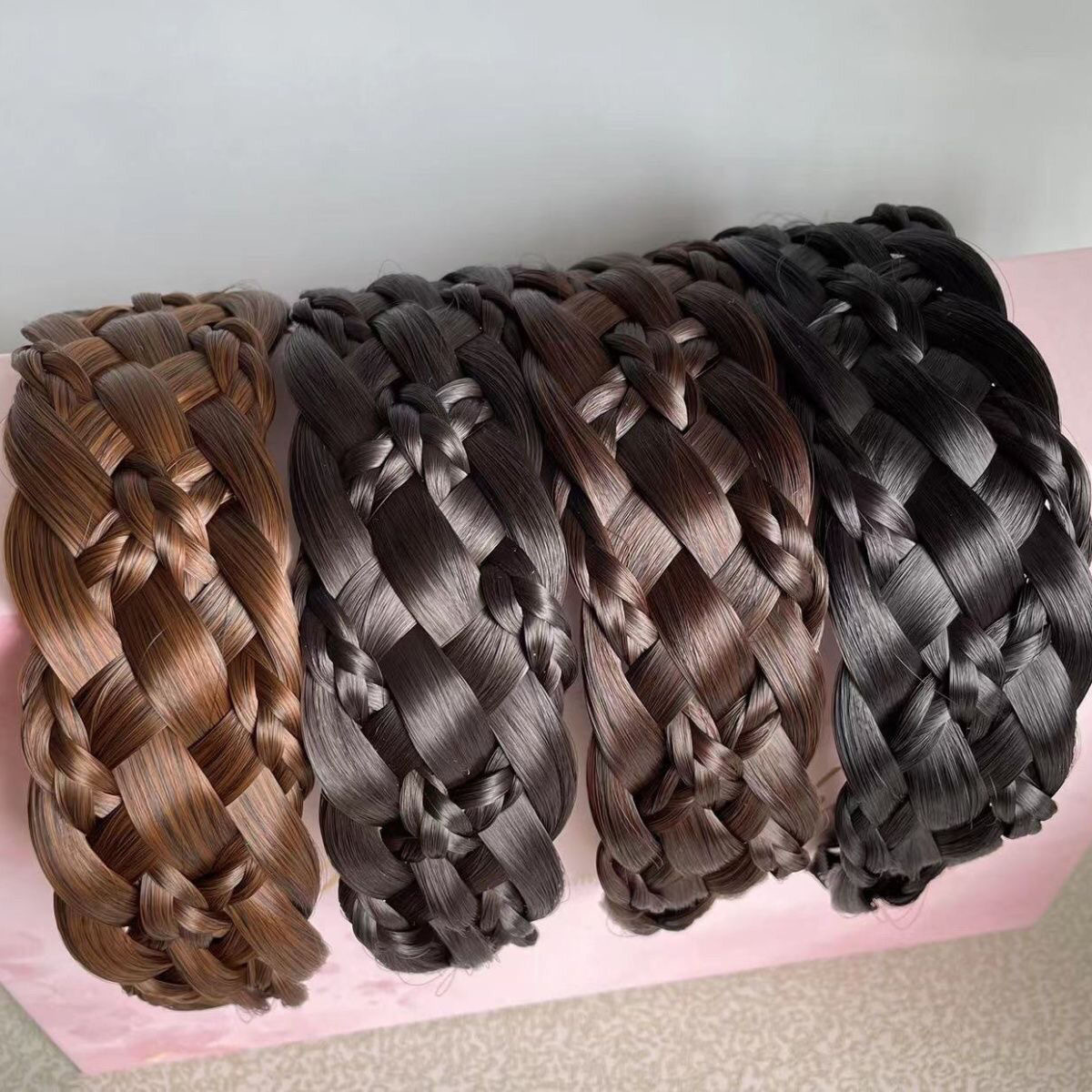 Widened and Thickened Six-Strand New Style Twist Braid Hair Band Women's Wig One-piece Fish Bone Braid Hair Band High Cranial Hair Band