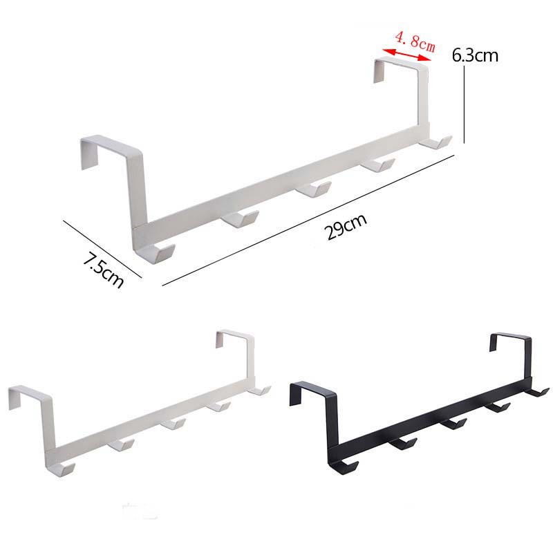Kitchen Ironwork Door Rear Hook Punch-free Clothes 5 Row Hook Living Room Hanger Dormitory Coat Hanging Hook
