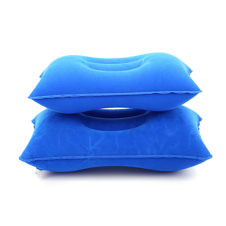Factory Direct Sale PVC Flocking Inflatable Pillow U-shaped Pillow Sanbao Outdoor Travel Inflatable Pillow Square Pillow Travel Pillow