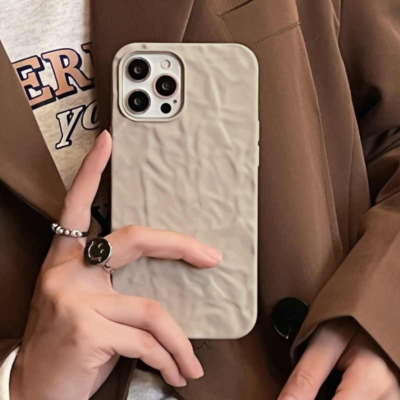 ins奶茶色錫箔適用蘋果15手機殼iphone14/13promax新12/11女8plus