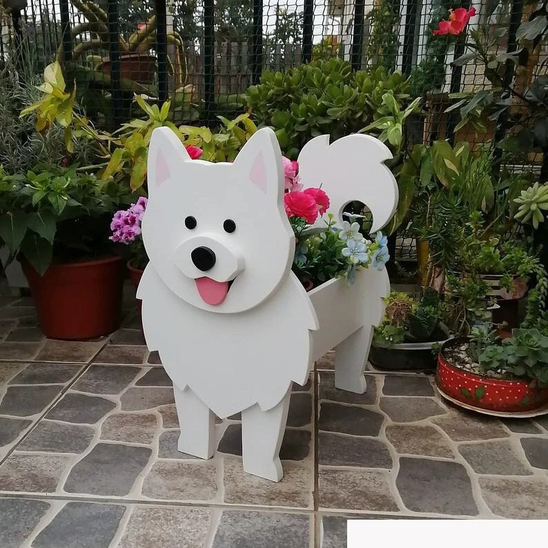 Dog Flower Pot Pet Creative Ornaments Outdoor Courtyard Potted Plant Decoration Ornaments Puppy Shape Storage Pet Potted Plant