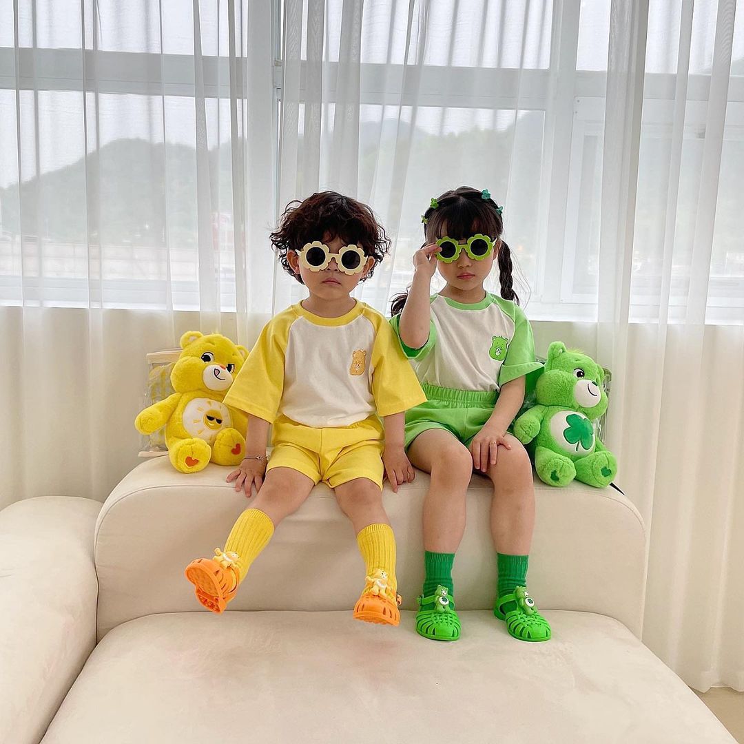 Baby summer clothes children's short sleeve suit summer boys and girls two-piece children's clothes Korea sister clothes wholesale