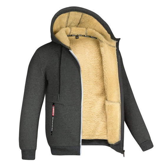 Winter Sweater Men's Hooded 2022 New Fashionable Handsome All-match Loose Jacket Autumn and Winter Velvet Thickened Clothes