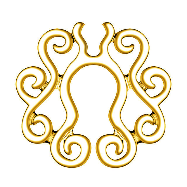 Hot sale Golden leaking milk ring ring foreign trade fake milk ring nail body piercing jewelry